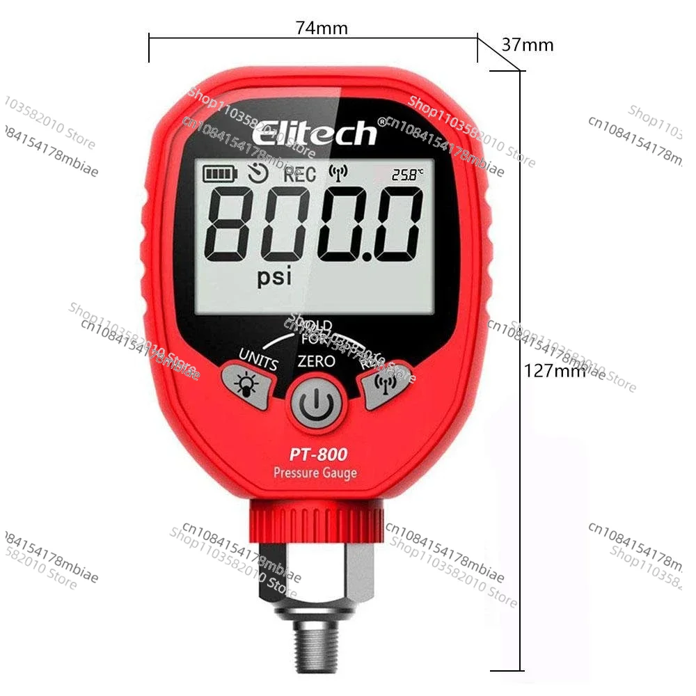 Elitech PT-800 Беспроводной манометр фреона HVAC Цифровой тест давления кондиционера с