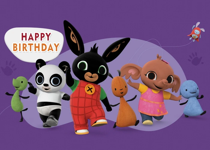 

New Rabbit Birthday Background Cloth Cartoon Animated Character Photo Poster Party Wall Decoration Children's Birthday Gift