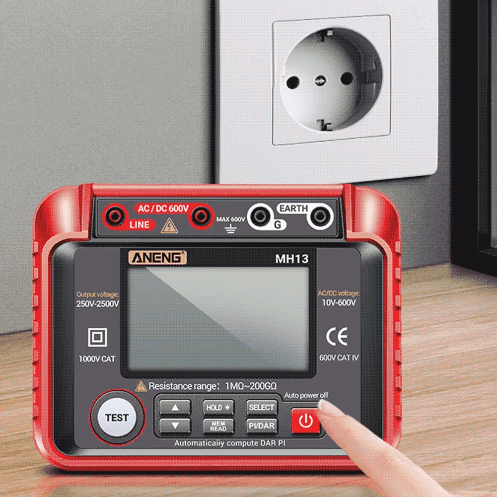 

ANENG Digital Megometer Electrician MH13 Megger Insulation Tester LCD Display AC DC Voltage Voltmeter Detect Testing Instruments