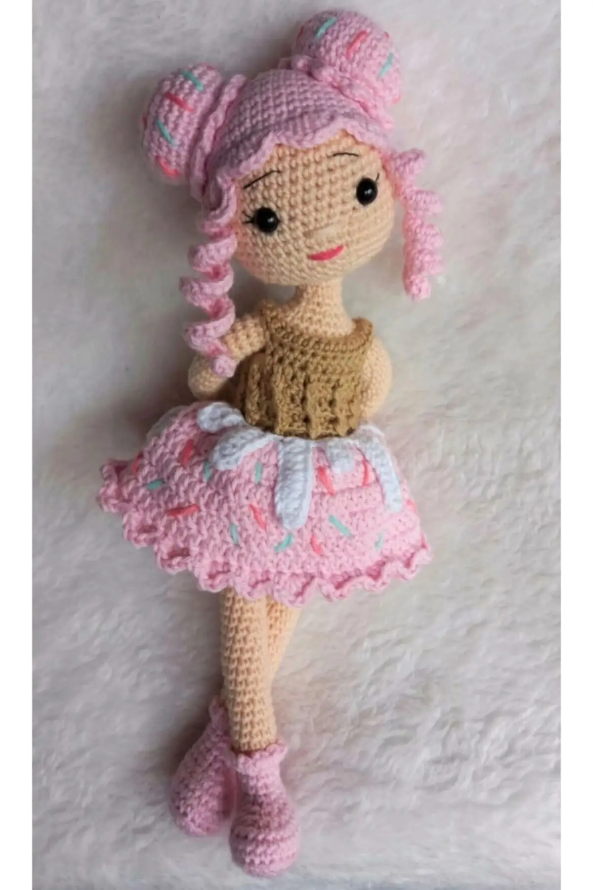Amigurumi Розовый Кекс органическая детская игрушка тканевая для мамы и ребенка |