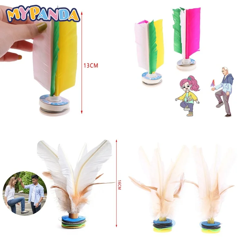 

Chinese Foot Exercise Sports Outdoor Toy Feather Shuttlecock Colorful Outdoor Kick Shuttlecocks White Goose Feather