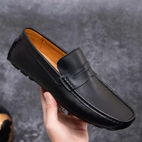 2022 new fashion mens casual shoes genuine leather slip on loafers male luxury high end nice comfortable driving shoes for men