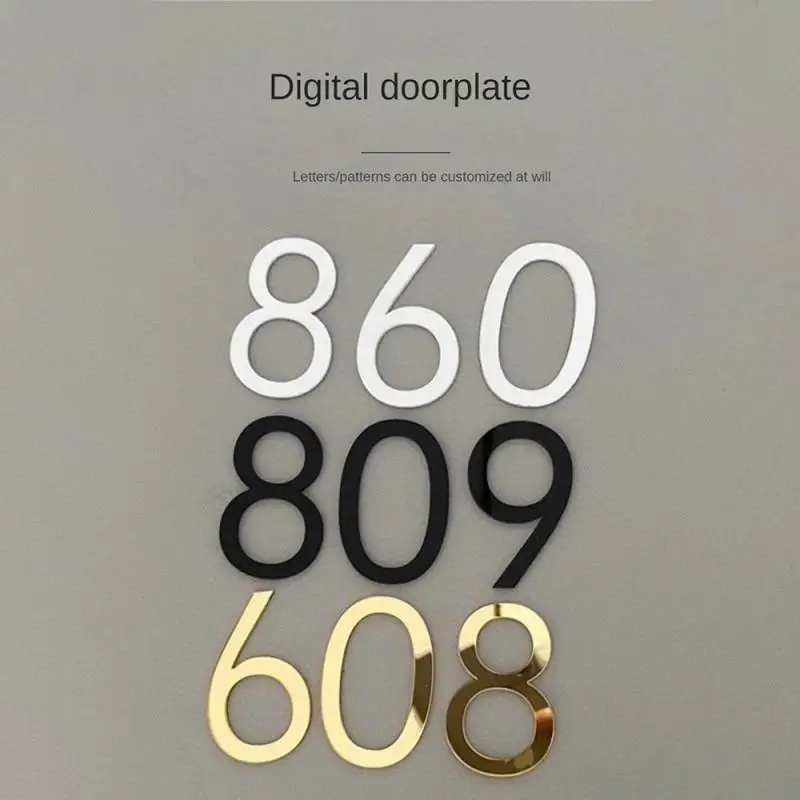 

Numeral Plate Self-adhesive Digits Number Plate Sign Sticker House Address Door Door Label Hotel Number Tag DIY Home Decoration