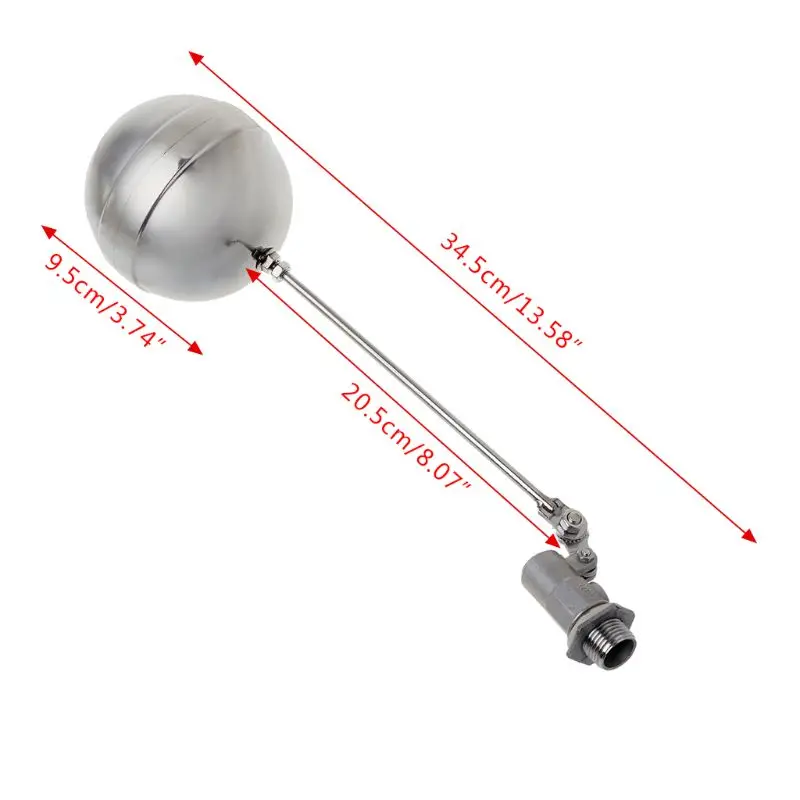 

DN15 Male Thread Water Sensor Float Adjustable Stainless Steel Floating Ball for Hydraulics, Pneumatics & Plumbingall