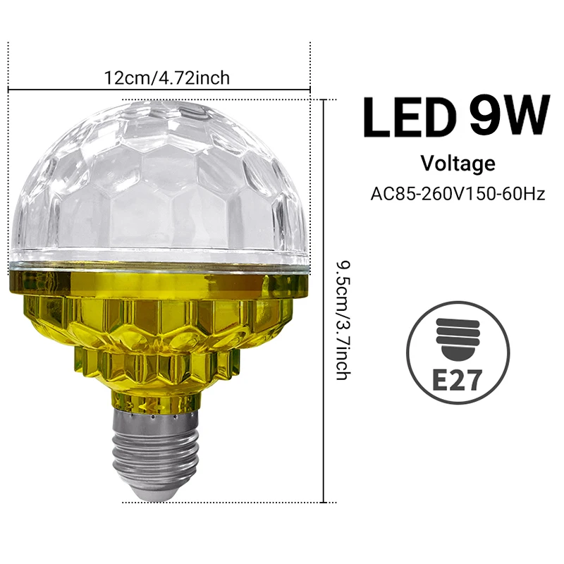 

Цветная вращающаяся LED лампа E27