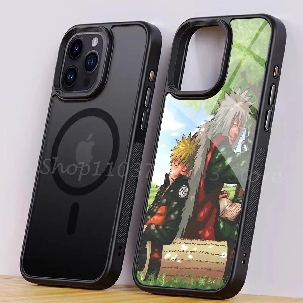 Чехол для телефона аниме N-Naruto сильный магнитный чехол IPhone 15 14 13 Pro Max 11 12 Mini Magsafe