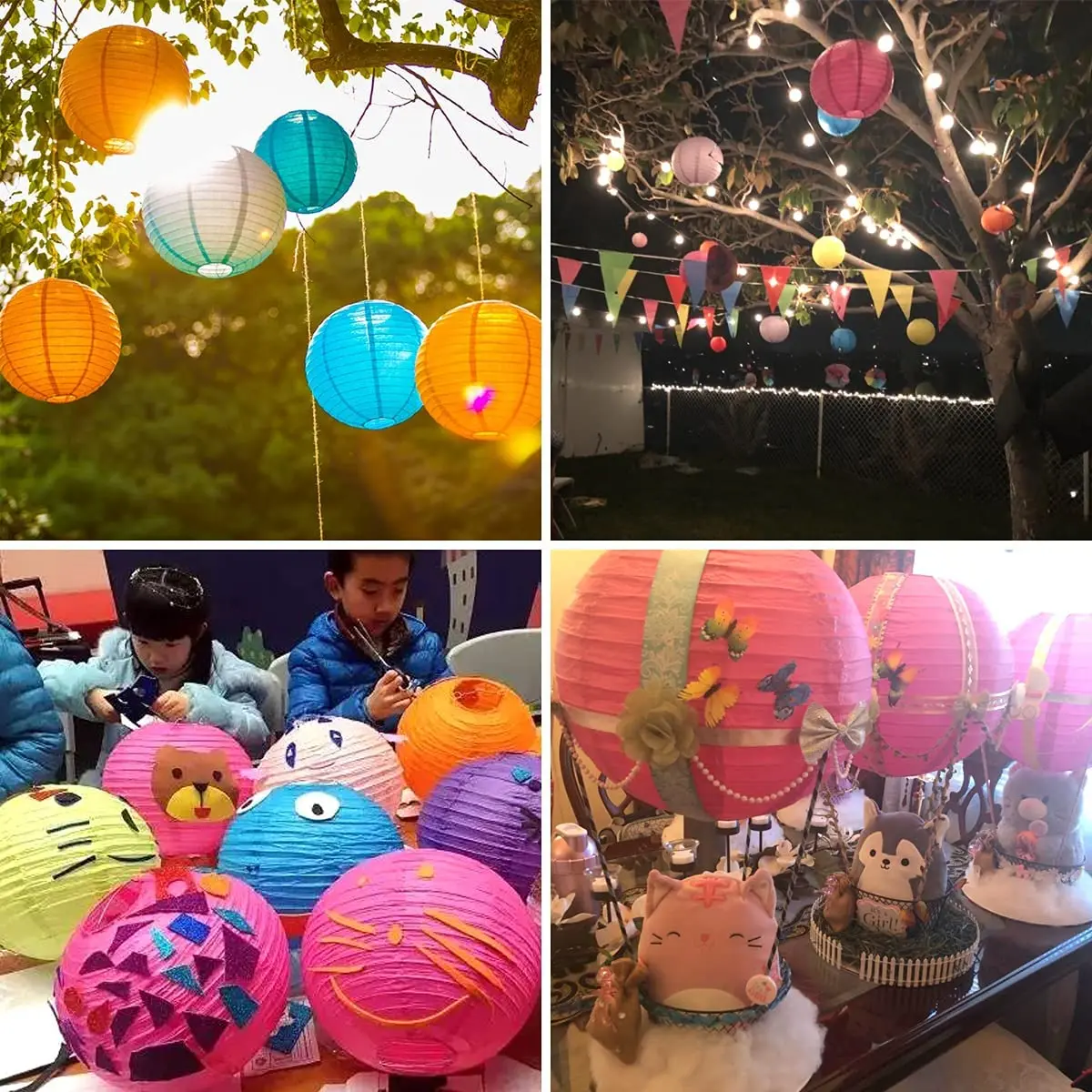 16 шт. бумажный фонарь красочный мини-бумажный шар 8 цветов Lampion для детей день