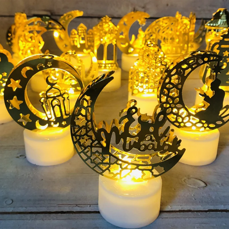 

2022 New Muslim Eid al Fitr Decorative LED Candle Lamp LED Lamp Mosque Castle Ramadan Lamp String Night Light Eid Mubarak