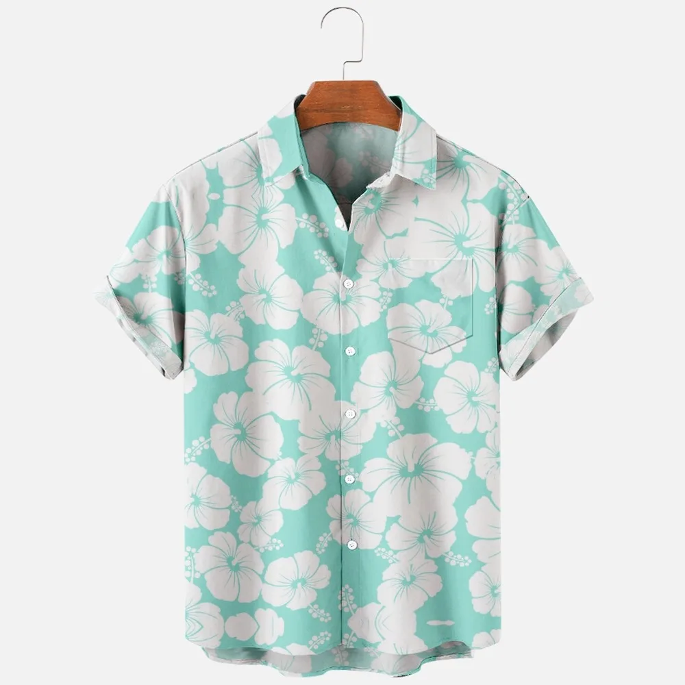 

Men's Fashion T Shirts Hawaiian Tropical Camicias 3d Print Cozy Casual One Button Shirts Short Sleeve Beach Oversized Clothes 25