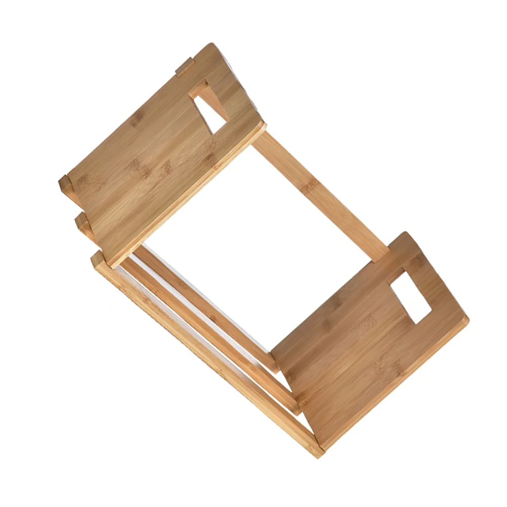 

1pc Desktop Bamboo Bookend Useful Book Holder Storage Holder for Office Classroom