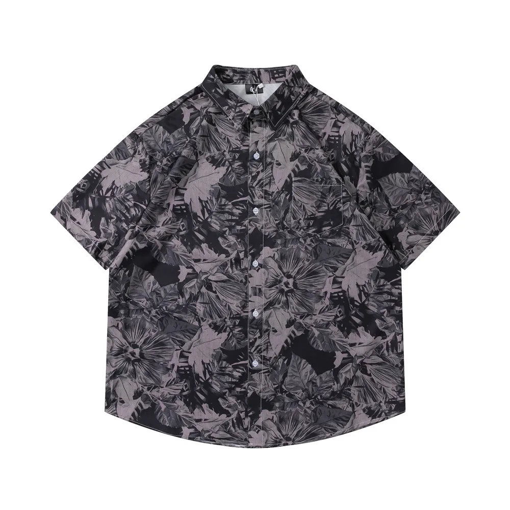 

OSCN7 Casual Printed Short Sleeve Shirt Men Street 2022 Hawaii Beach Oversize Women Fashion Harujuku Shirts for Men D2300