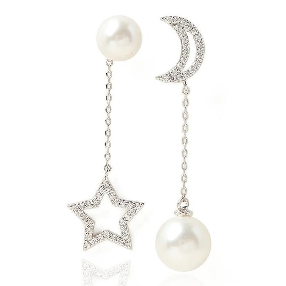

Women Moon Star Drop Earrings Rhinestone Crystal Hanging Earrings Jewelry Gifts