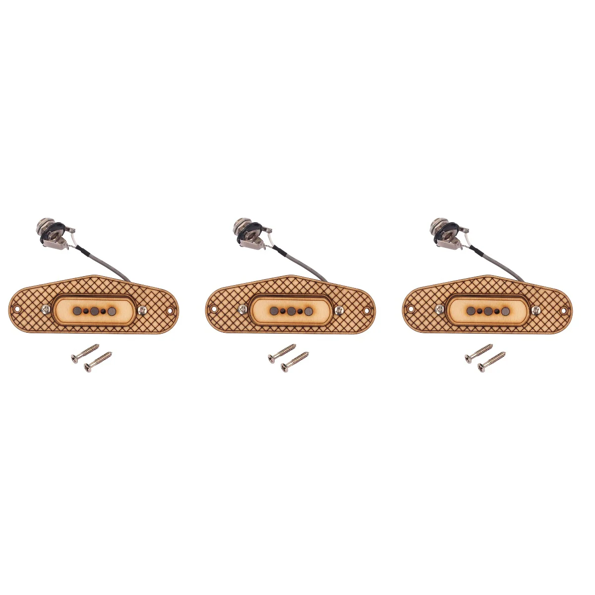 

3pcs Maple Wood 3-string / 3 Pole Humbucker Pickups For Cigar Box Guitar