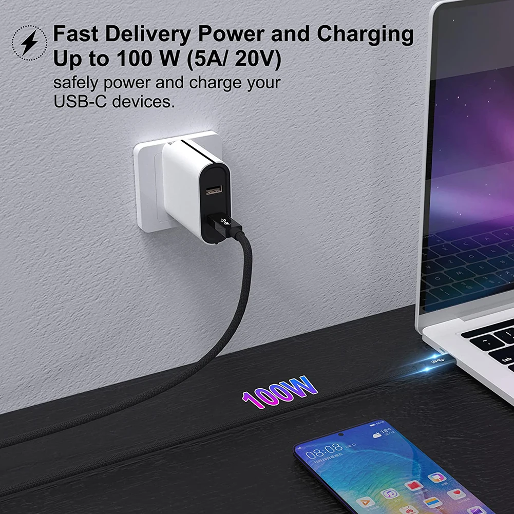 

USB4 Type C Thunderbolt 3 cable PD 100W 5K 60Hz 40Gbps Data Transfer Fast Charge for Dell HP Notebook apple Macbook iPad