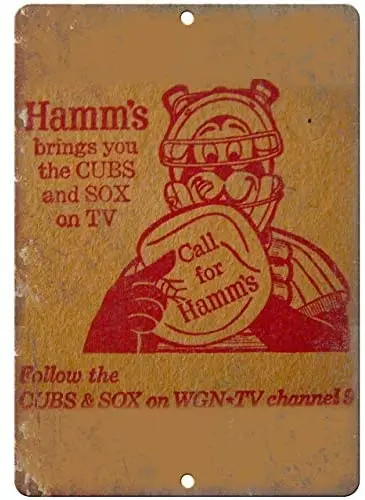 

Diuangfoong Hamm's Cubs So Baseball Beer Vintage Ad Reproduction Metal Sign E132