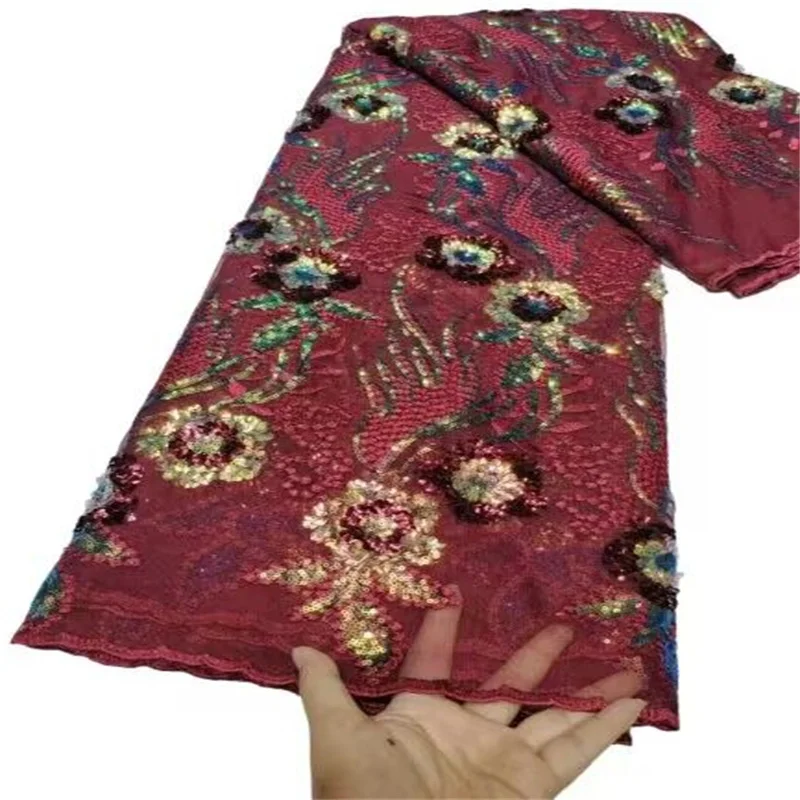 

Green African Lace Fabric 2022 Pink High Quality Lace Nigerian Sequin Lace Fabric French Milk Silk Fabric For Wedding Dressss