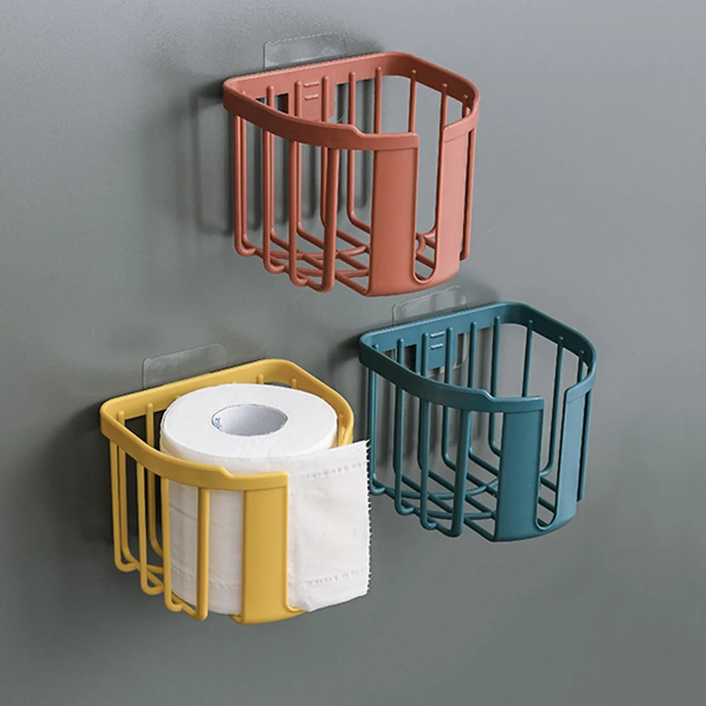 

4Pcs Punch-free Rack Bathroom Tissue Box Wall-mounted Rack