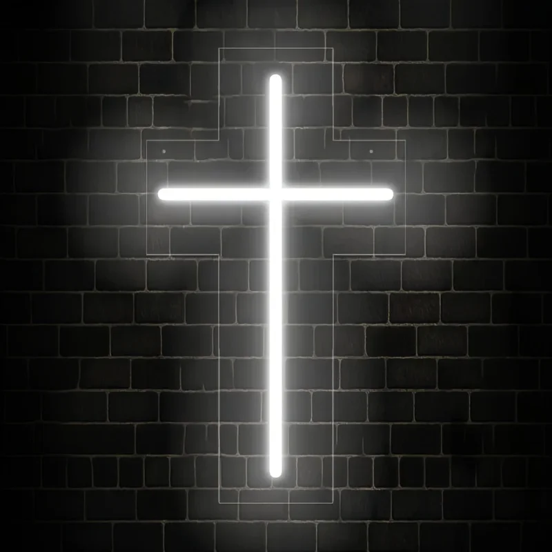 Неоновая вывеска Esus с крестом коммерческий декор для дома и улицы белые лампочки
