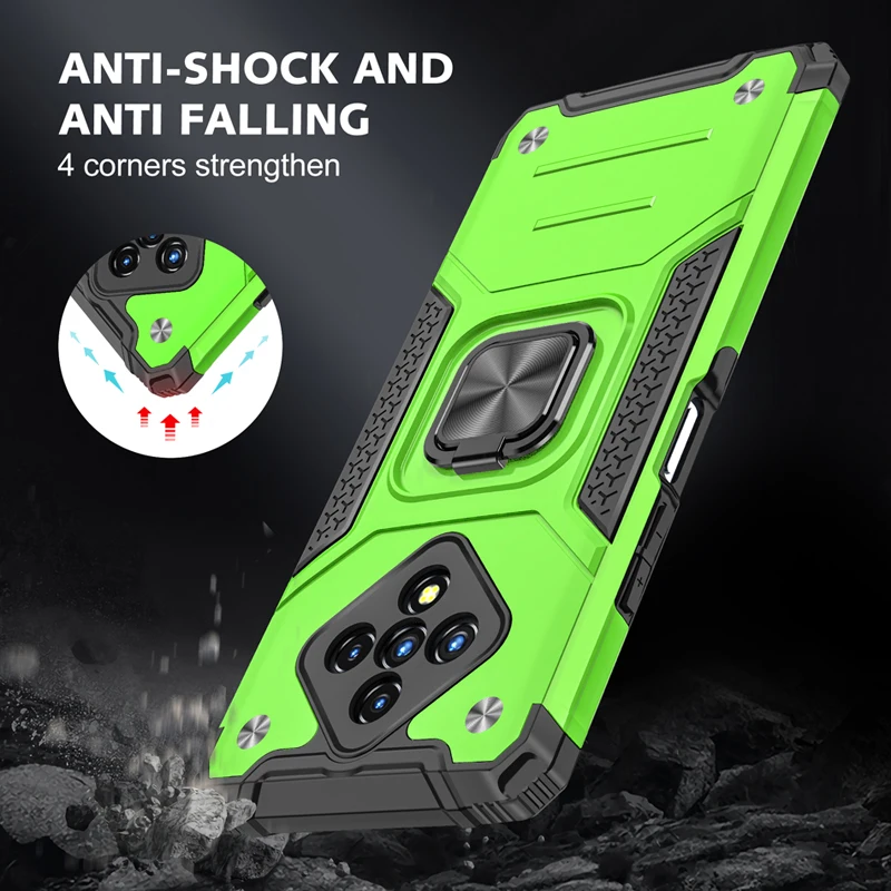 shockproof phone case for infinix smart 4 hot9 note7 lite magnetic anti fall ring back cover for infinix hot 10 9 play zero8 free global shipping