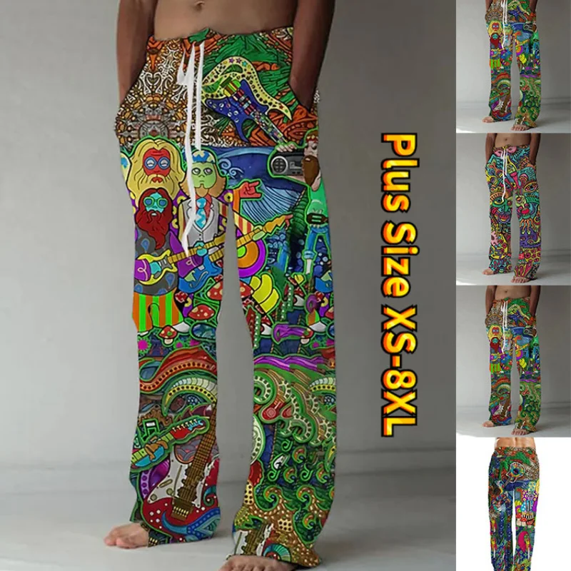 

Anime Hip Hop Print Pattern Men Loose Trousers Outside a Hip Hop Fitness Casual Style XS-8XL