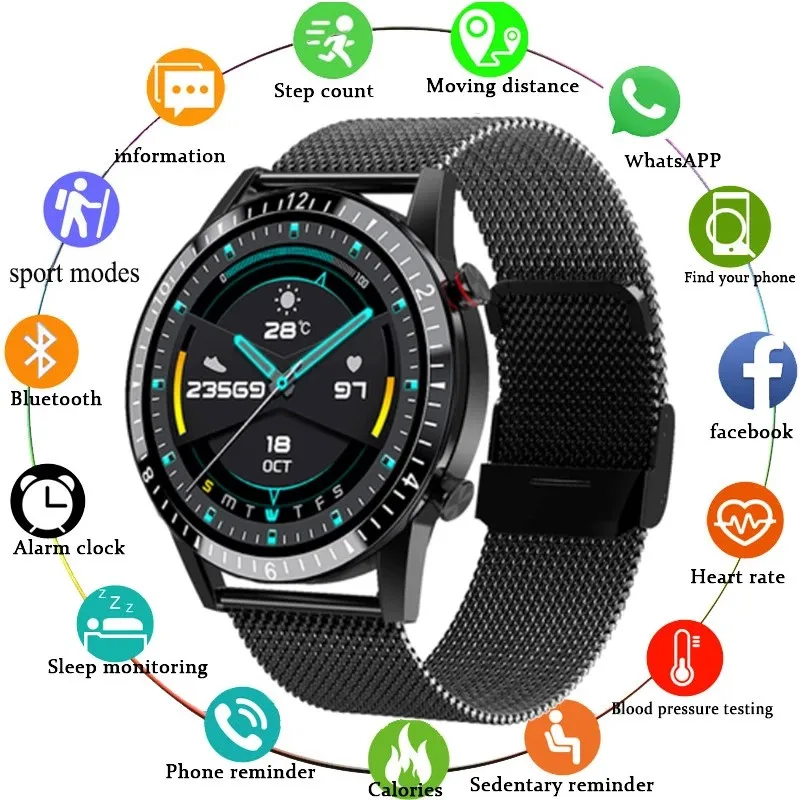 2022 New Fashion Bluetooth Connection Women Smart Watch Full Touch Screen Smart Bracelet Heart Rate Monitor For Huawei Nova 2