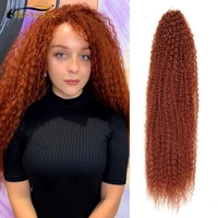 kinky curly synthetic hair brazilian braids hair bundles 20inch natural soft ombre crochet braids for black women heymidea