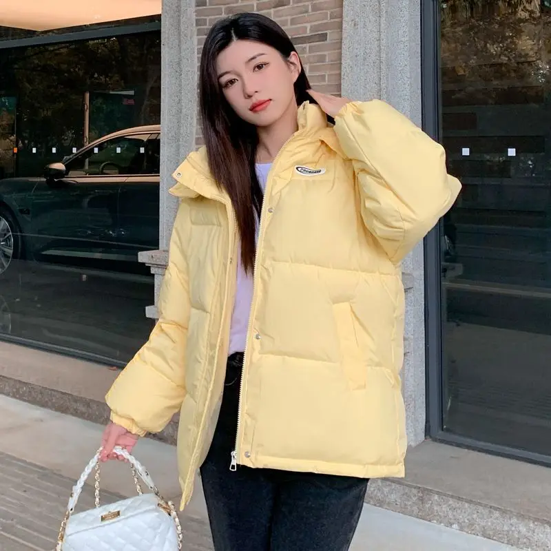 

Новинка 2023, зимняя куртка, женские парки, пальто, повседневное однотонное плотное теплое студенческое пальто с подкладкой и капюшоном, женская зимняя верхняя одежда, холодная куртка