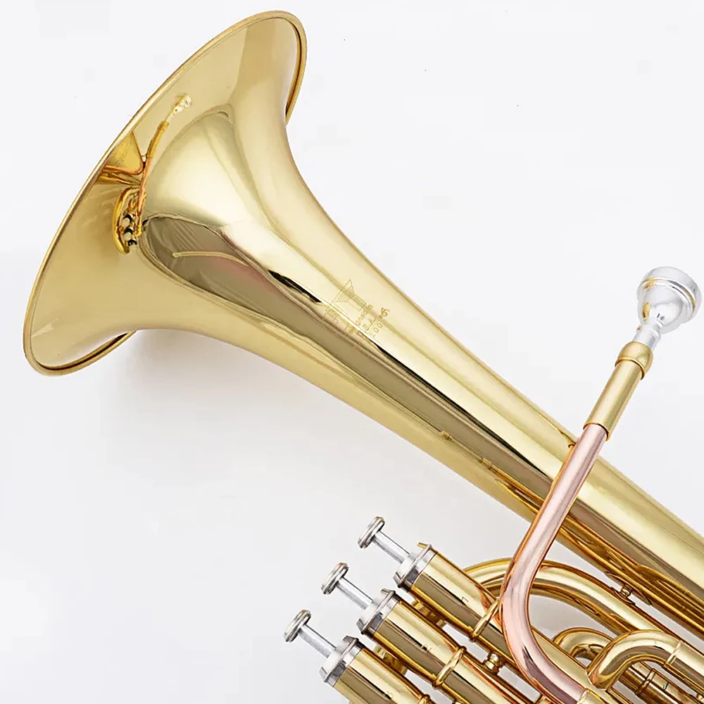 Альтовая труба Eflat Латунь Лакированный золотой альт-рог 3 вертикальный ключ