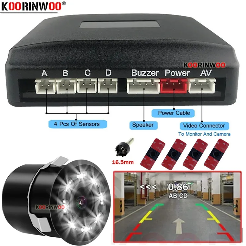 Комплект датчиков парконика для автомобилей 4 реверсивный радар система