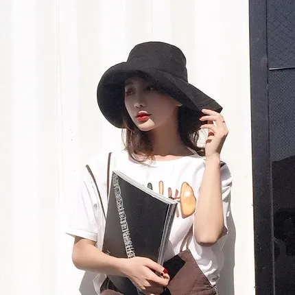 Sun Visor Hat Girl Fisherman's Hat Beach Outdoor Hat Female Sunscreen Sun Hat Tour Big Brim Hat Sun Hat Female Free Shipping