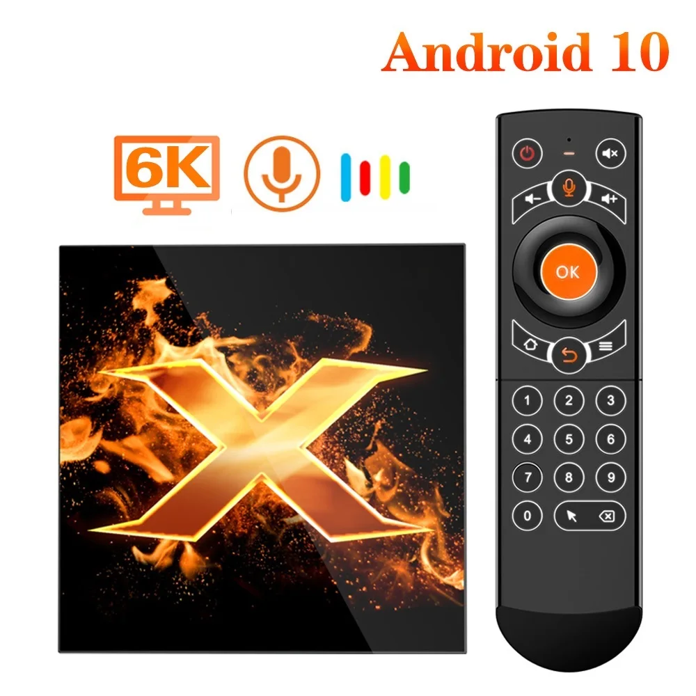 

Смарт ТВ-приставка X1, android 10, 4g, 64 ГБ, 4K, 1080p, 2,4G, Wi-Fi, BT, голосовой помощник Google, проигрыватель Youtube, ТВ-приставка