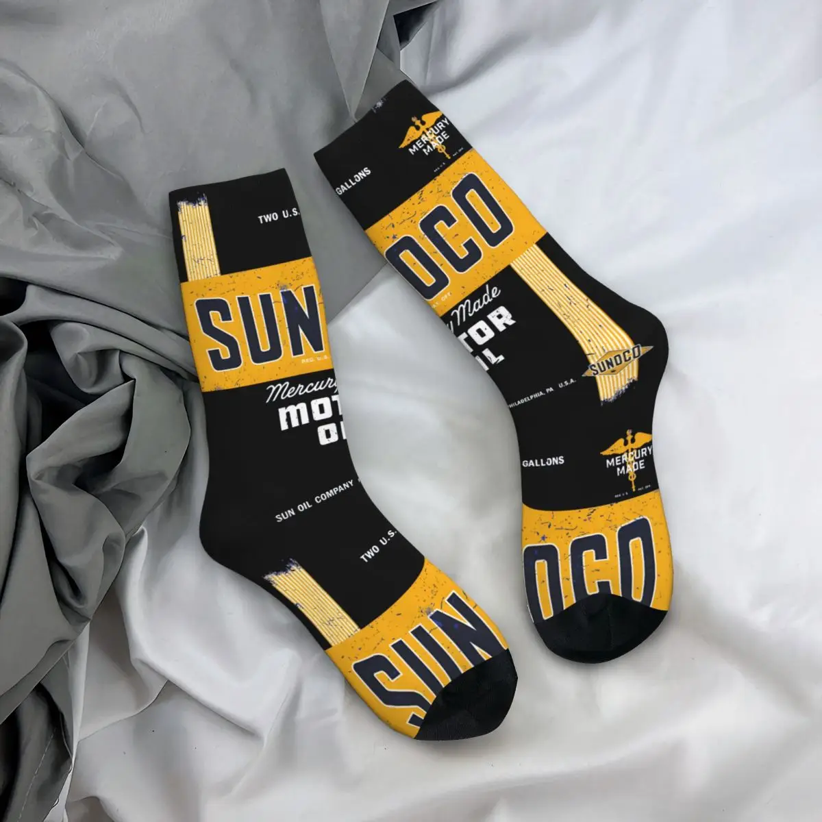 Забавные сумасшедшие носки для мужчин Sunoco Motor Oil в стиле хип-хоп Harajuku счастливые
