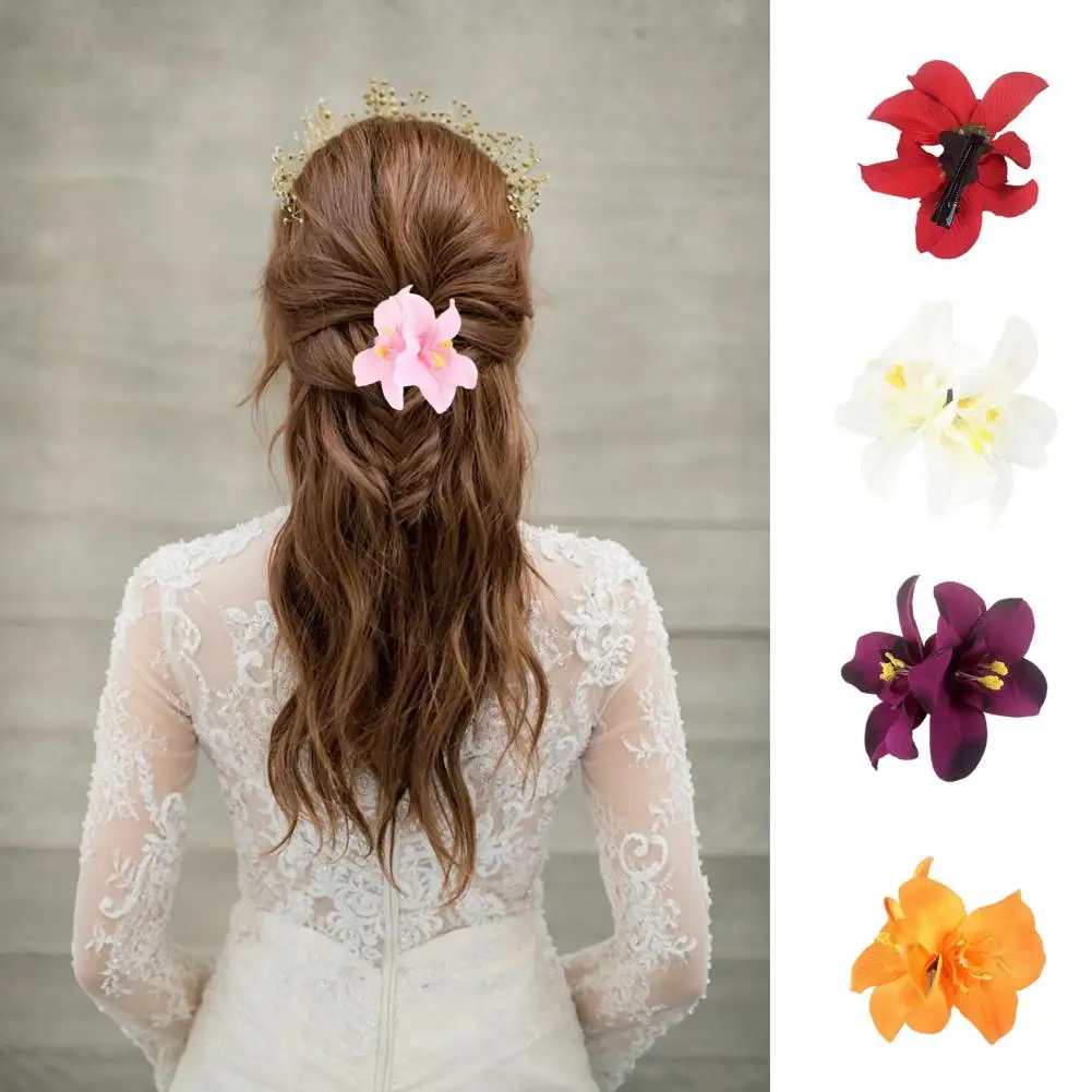 Ful Barrette Tropical Beach Wedding Flower Women Holiday Hairclip Hairpin Accessory