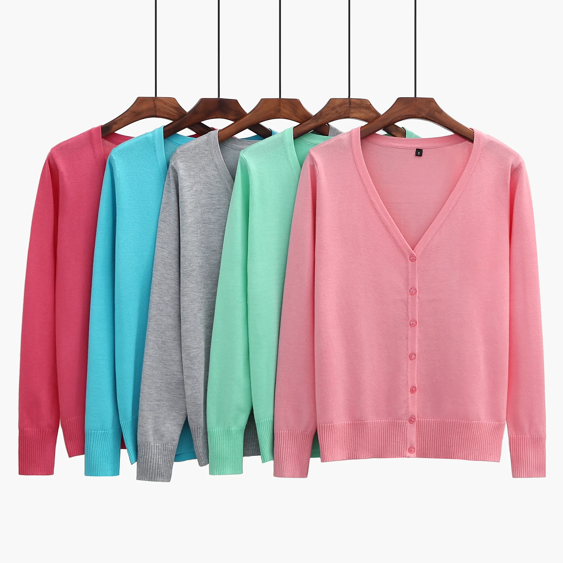 

Fashion Ladies Knitwear - Single Breasted Cardigan Solid Color Casual Long Sleeve Basic Loose Sweater Knit Top Fall Winter 2022