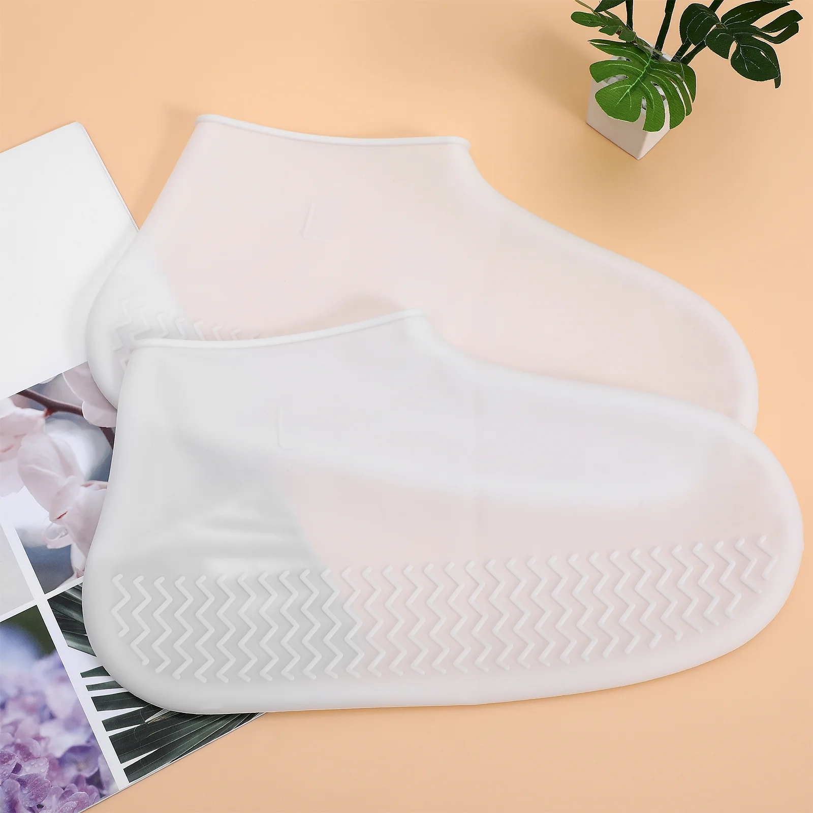 2 пары нескользящих бахил водонепроницаемые защитные бахилы непромокаемые