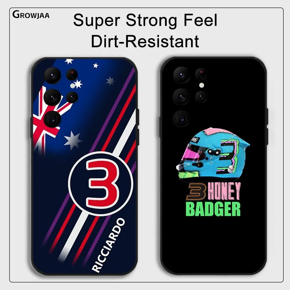 F1 D-Daniel R-Ricciardo Num3 Phone Case For Samsung Galaxy S25 S24 S22 S23 Ultra S21 S20 Plus 5G Protective Silicone Funda