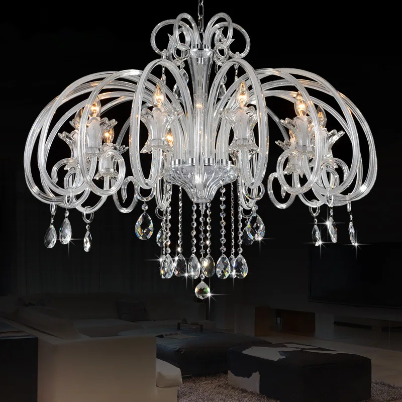 

Crystal chandelier light luxury living room lamp post-modern simple atmosphere luxury French restaurant bedroom candle lamp