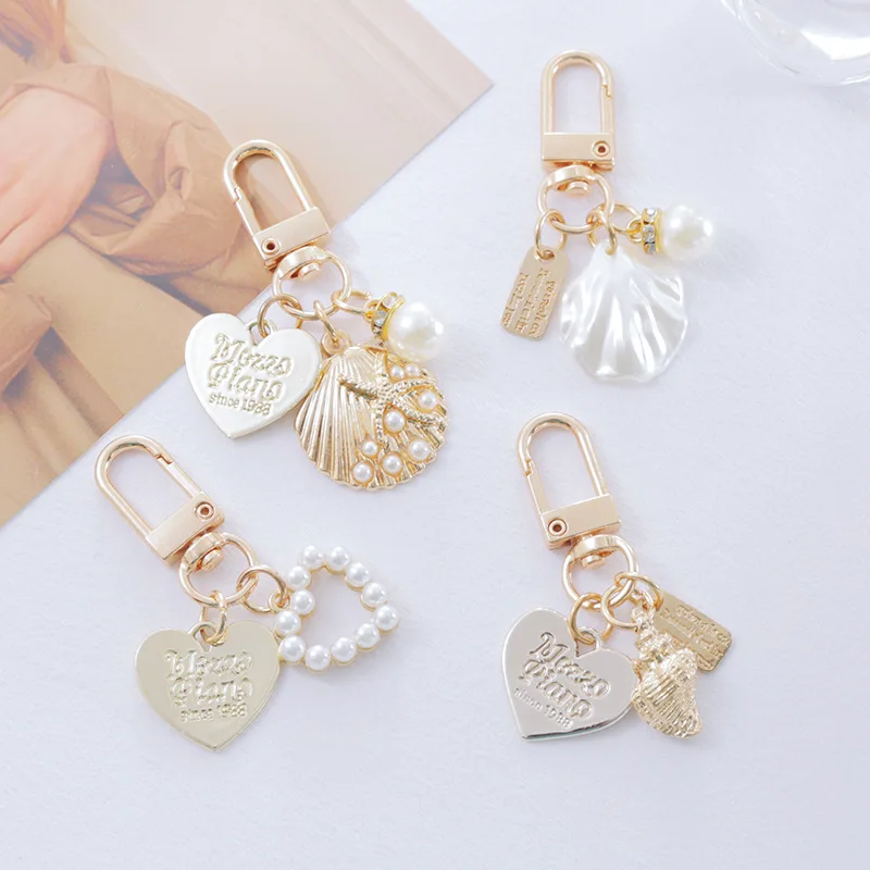 

Fashion Cute Metal Shell Keychain Accessories Charm Key Chain Ring Pendant Bag Car Decoration Ladies Small Gift Llaveros YS176