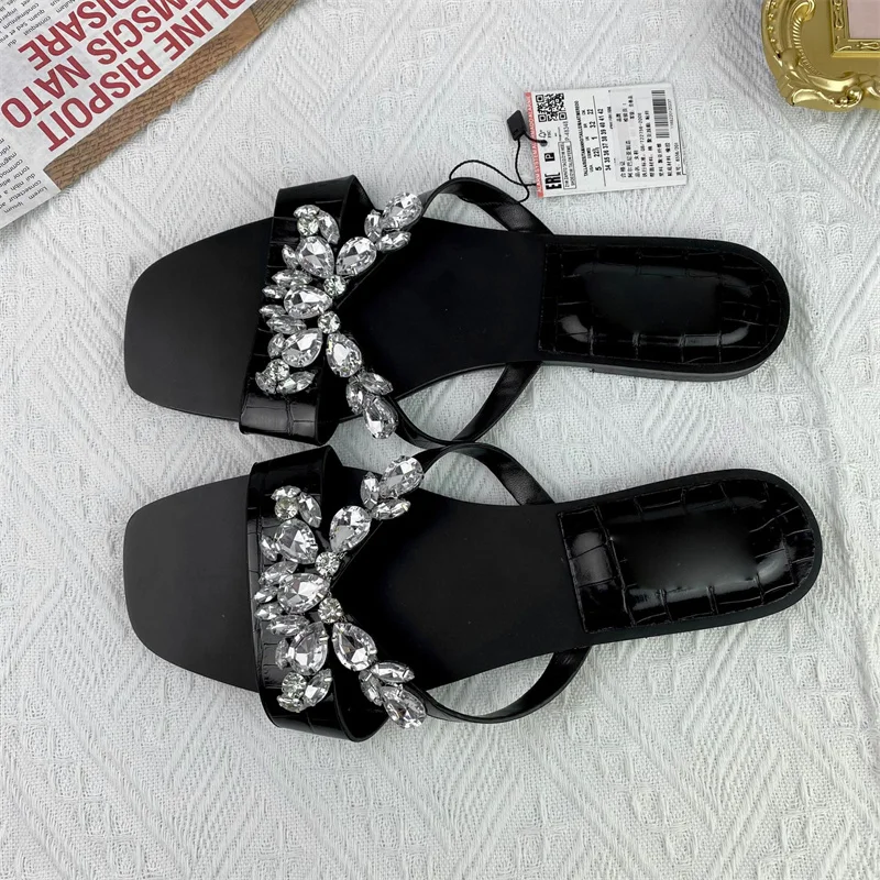 

Сандалии женские с квадратным носком, босоножки с ремешком через плечо, повседневные стильные шлепанцы, лето