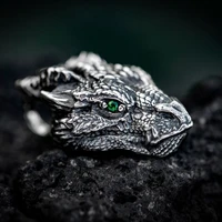 personality green eye dragon pendant necklace for motorcycle party men womens metal long chain necklace hip hop jewelry