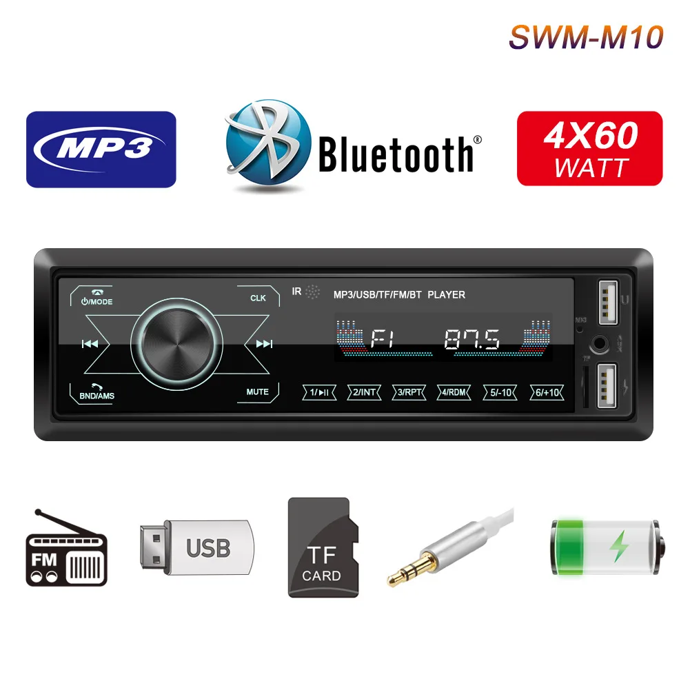

New M10 touch screen dual USB car bluetooth MP3 player colorful card radio host