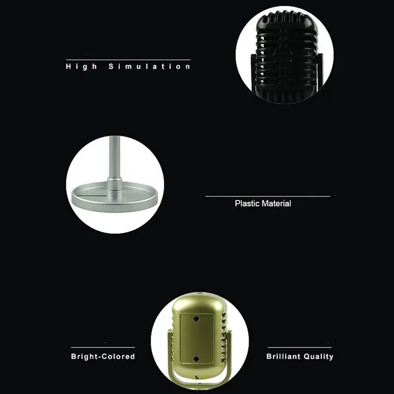 Реквизит для имитации микрофона пластиковый Ретро динамический вокальный