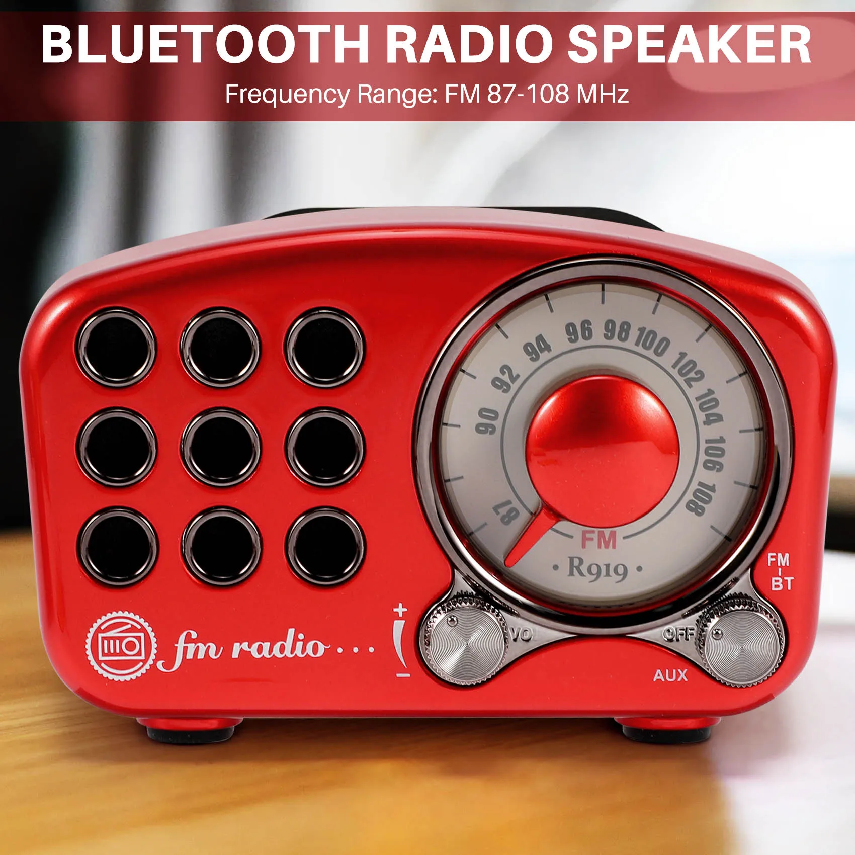 R919 Ретро-радио Bluetooth-динамик FM-радио со старомодным классическим стилем Bluetooth