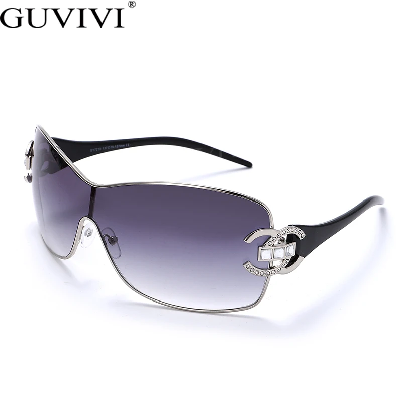 

New Trendy Diamond Sunglasses Women Luxury Brand Designer One Piece Oversized Sun Glasses Ladies Fashion Eyewear Large Frame