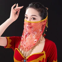 belly dance face veil for women indian tribal for women belly dance accessories the sale of different colors 5 colors