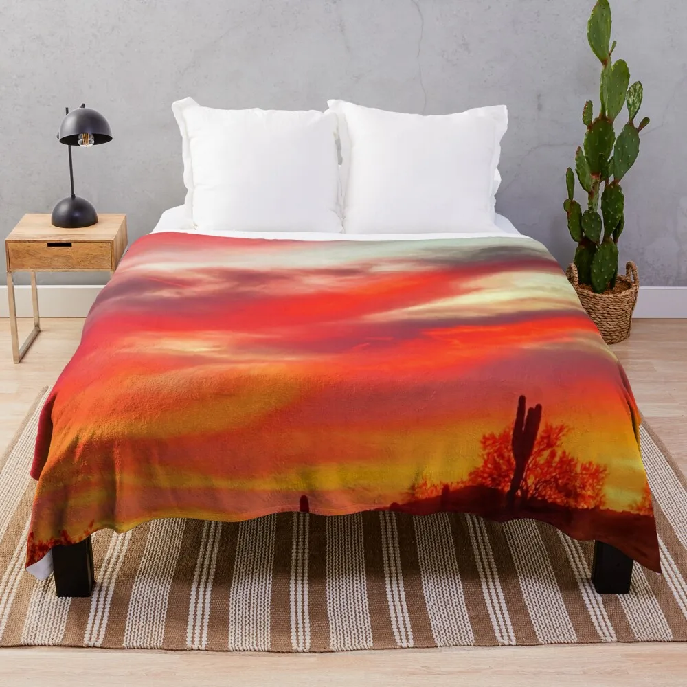 Одеяло Sonoran Sunset and Saguaro тонкое самое мягкое модные одеяла для кровати
