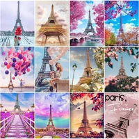diamond painting new arrival full square towerlandscape diamond embroidery diy paris cross stitch set beaded decor for home