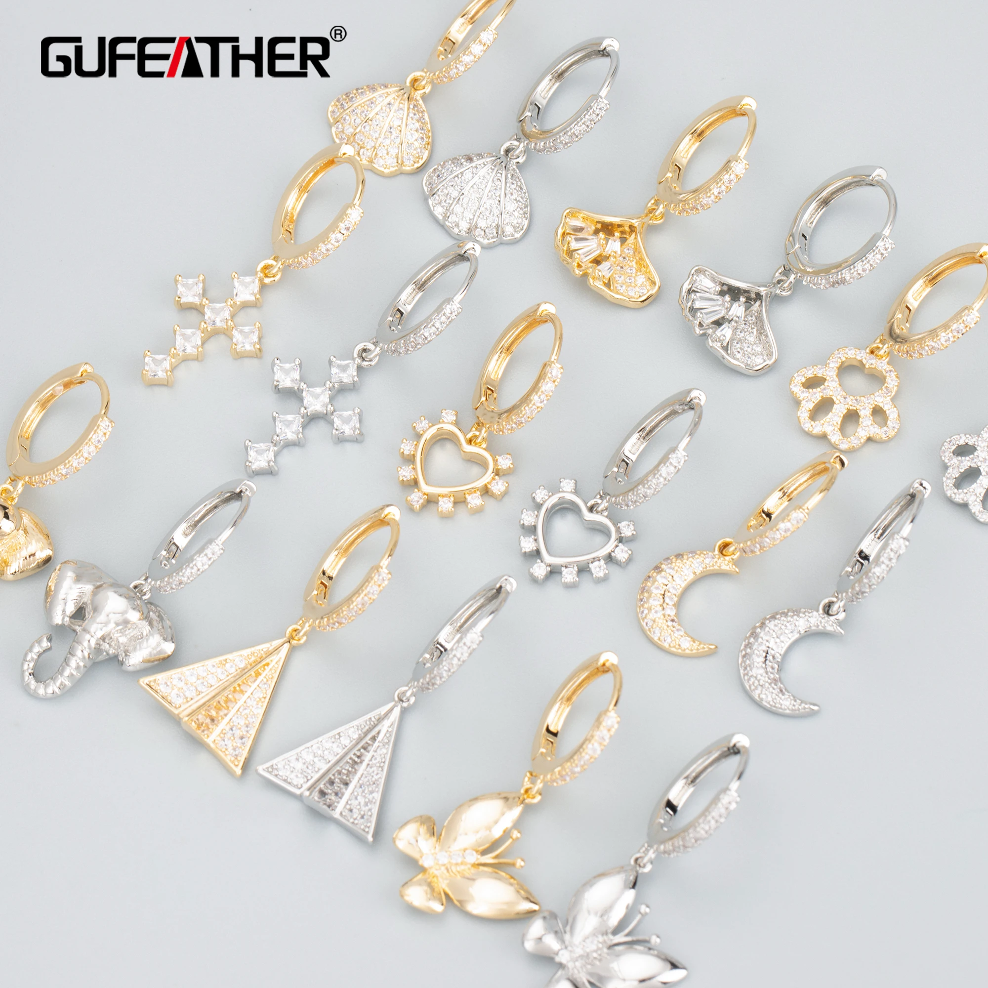 

Серьги GUFEATHER MB19 для женщин, серьги-кольца из 18-каратного золота с родиевым покрытием, медь, циркон, модные ювелирные украшения, серьги-кольца,...