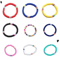 new fashion personality bohemian ethnic style all match bracelet female color soft amoy piece 6mm elastic hand catenary female