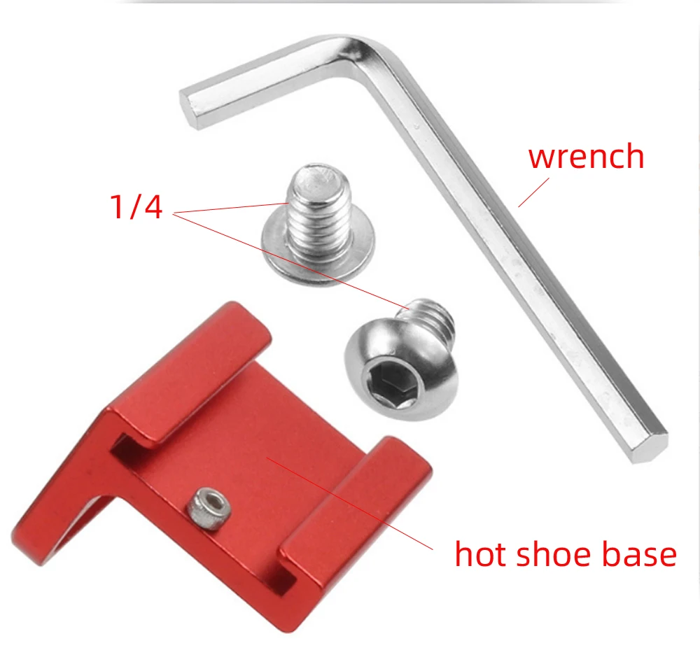 

New design Red Vertical Type Cold Shoe Mount Adapter for Camera Cage Light Microphone ,side hot shoe adapter